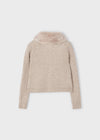 Mayoral Faux fur collar cardigan