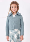 Mayoral Faux fur collar cardigan