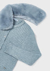 Mayoral Faux fur collar cardigan