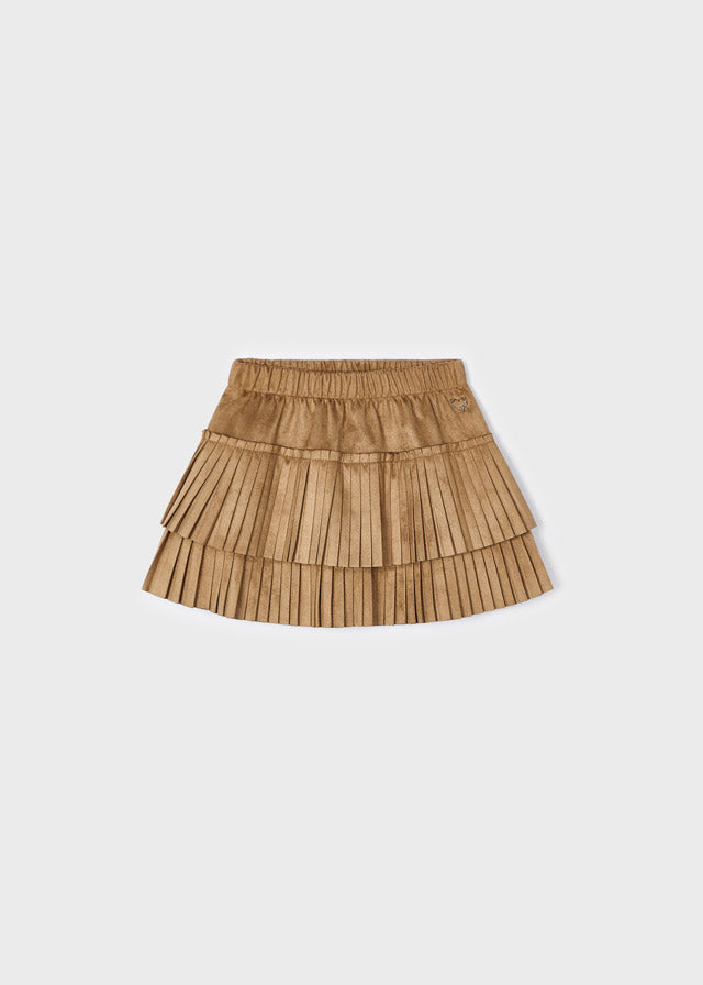 Mayoral Pleated suede skirt