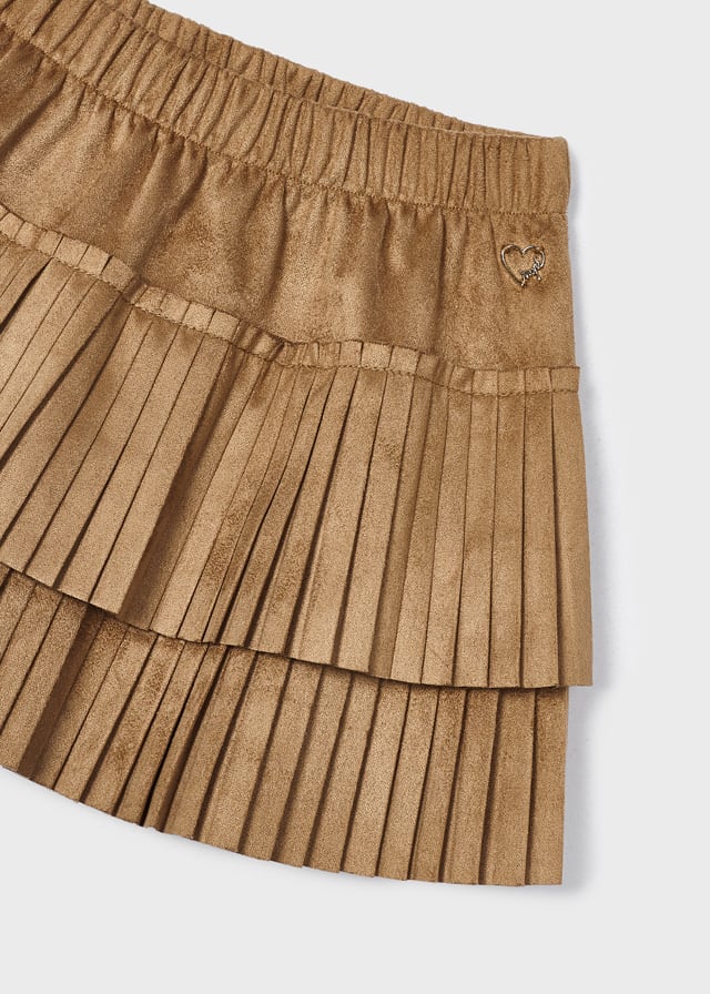 Mayoral Pleated suede skirt