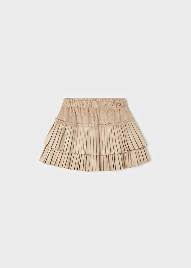 Mayoral Pleated suede skirt