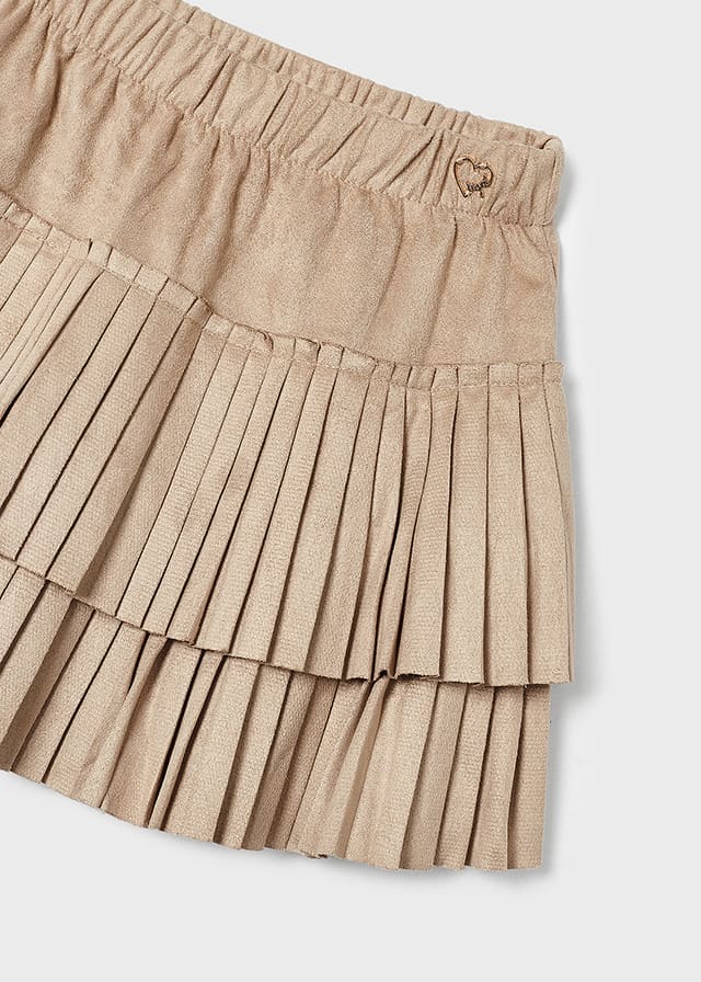 Mayoral Pleated suede skirt