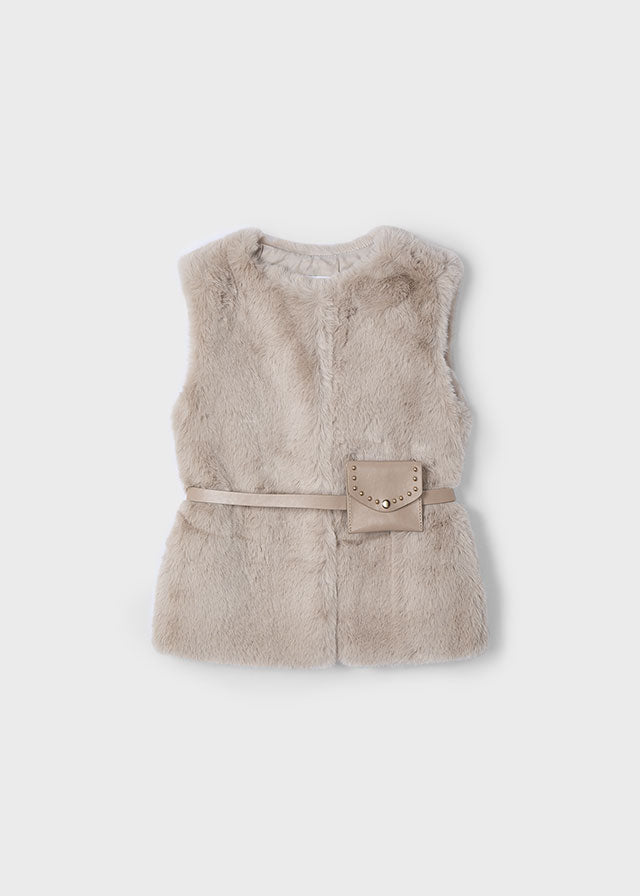 Mayoral Fur vest with belt