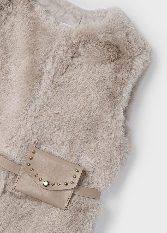 Mayoral Fur vest with belt