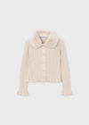 Mayoral Faux fur collar cardigan