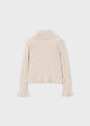 Mayoral Faux fur collar cardigan