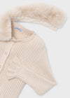 Mayoral Faux fur collar cardigan