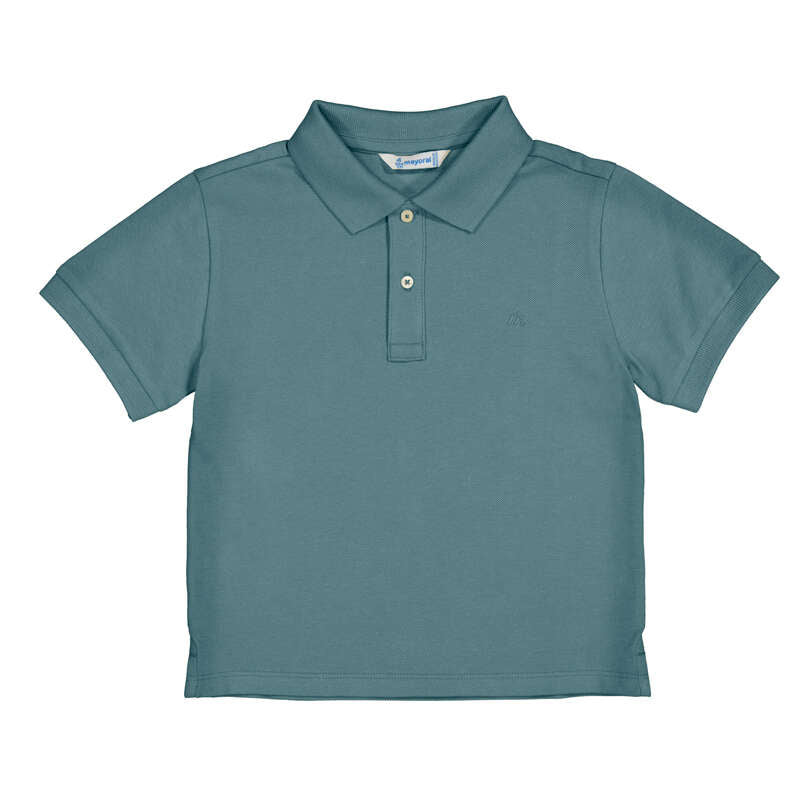 Jongens Basic s/s polo                van Mayoral in de kleur Seaweed    in maat 128.