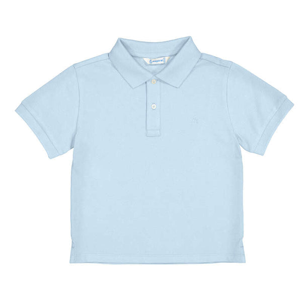 Jongens Basic s/s polo                van Mayoral in de kleur Sky blue   in maat 128.