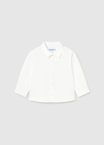 Jongens Basic l/s buttondown shirt               van Mayoral in de kleur White      in maat 86.