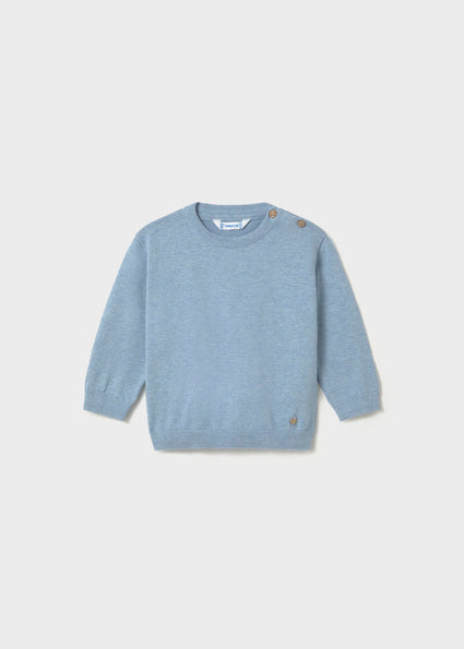 Jongens Basic cotton jumper           van Mayoral in de kleur Vivid Rain in maat 86.
