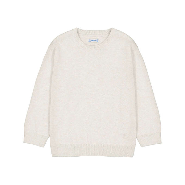 Jongens Basic cotton jumper w/round   van Mayoral in de kleur H. Stone   in maat 128.