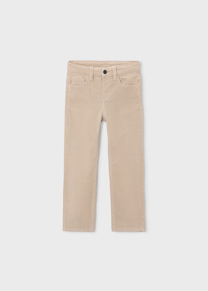 Jongens Basic cord trousers           van Mayoral in de kleur dark       in maat 128.