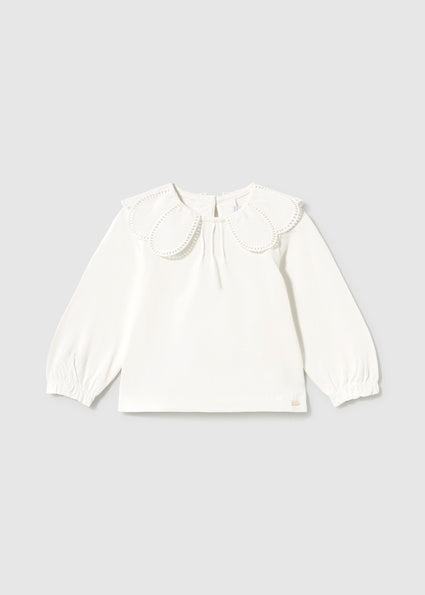 Meisjes L/s t-shirt                   van Mayoral in de kleur Natural    in maat 86.