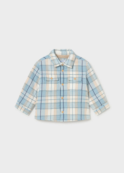 Jongens Overshirt with teddy                         van Mayoral in de kleur Blue       in maat 86.
