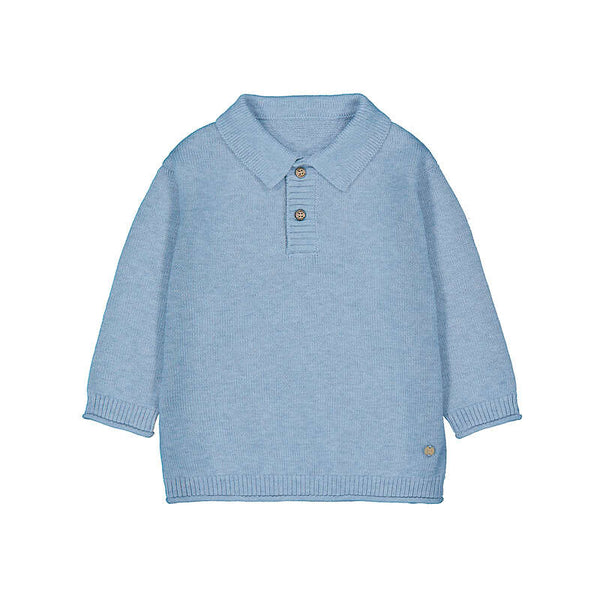 Jongens Polo sweater                  van Mayoral in de kleur Vivid Rain in maat 86.