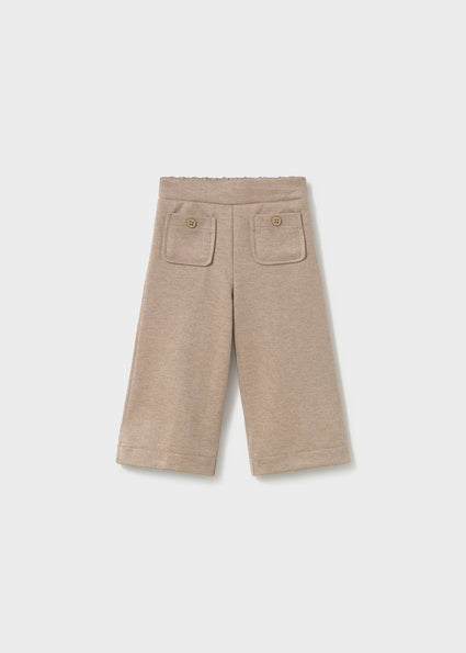 Meisjes Twill knit trousers wide leg     van Mayoral in de kleur Walnut     in maat 86.