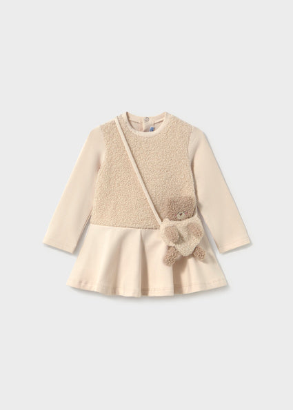 Meisjes Combined dress with bag       van Mayoral in de kleur Light khaki in maat 86.