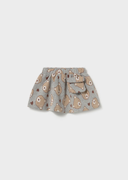 Meisjes Jacquard knit skirt w/ pocket van Mayoral in de kleur Heather grey in maat 86.
