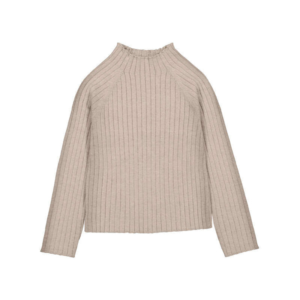 Meisjes Knit mockneck sweater             van Mayoral in de kleur quinoa mix in maat 128.