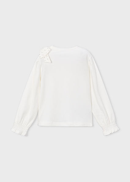 Mayoral L/s t-shirt strass bow