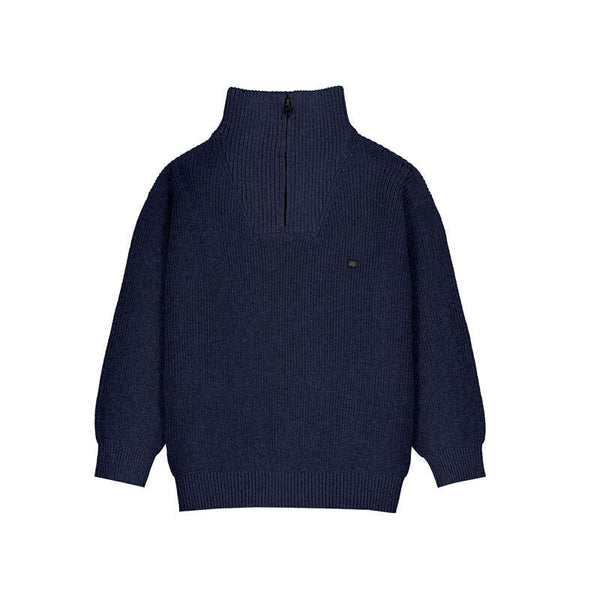 Jongens Knitted Sweater with zipper                 van Mayoral in de kleur Blue       in maat 128.