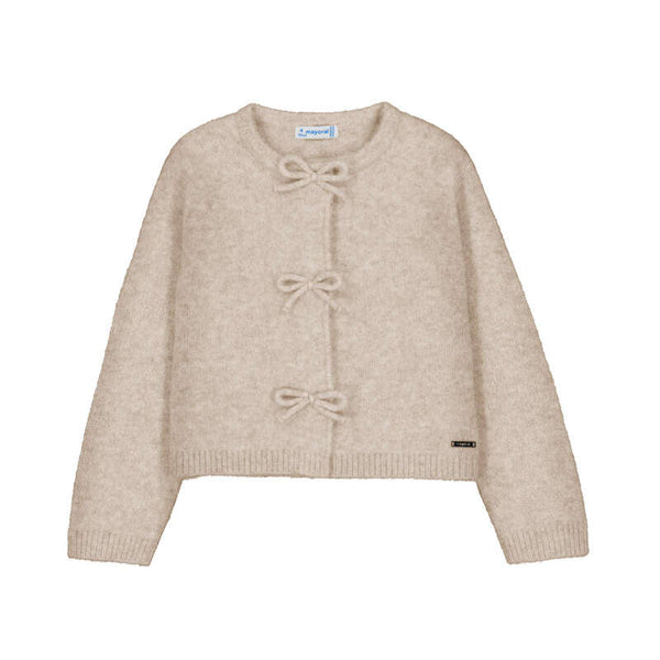 Meisjes Knit cardigan                 van Mayoral in de kleur Beige vigo in maat 128.