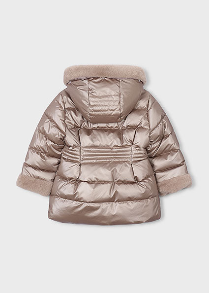 Mayoral Metallic fauxfur puffer jacke