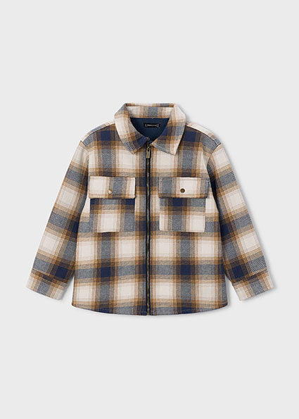 Jongens Check jacket                  van Mayoral in de kleur Ink        in maat 128.