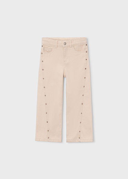 Meisjes Twill long trousers           van Mayoral in de kleur Light khaki in maat 128.