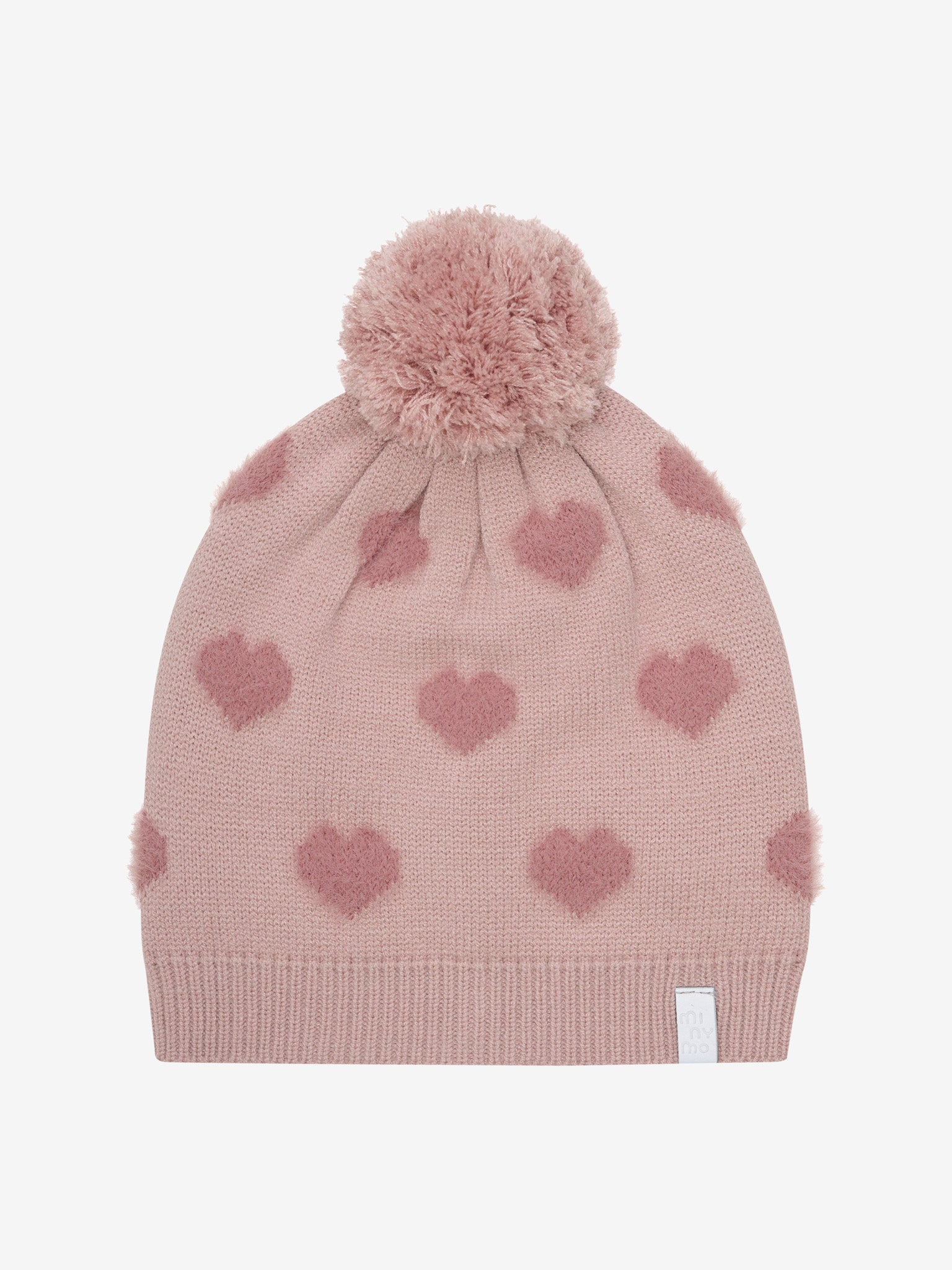 Minymo Soft Teddy Pile Knit with Hearts