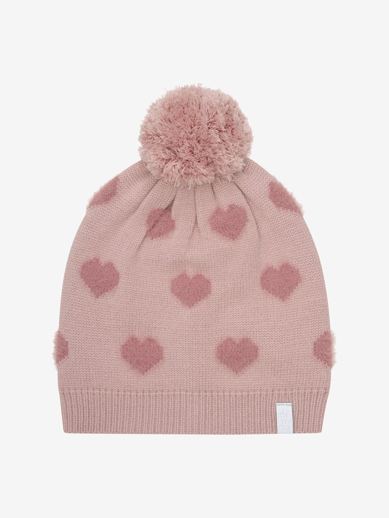 Minymo Soft Teddy Pile Knit with Hearts