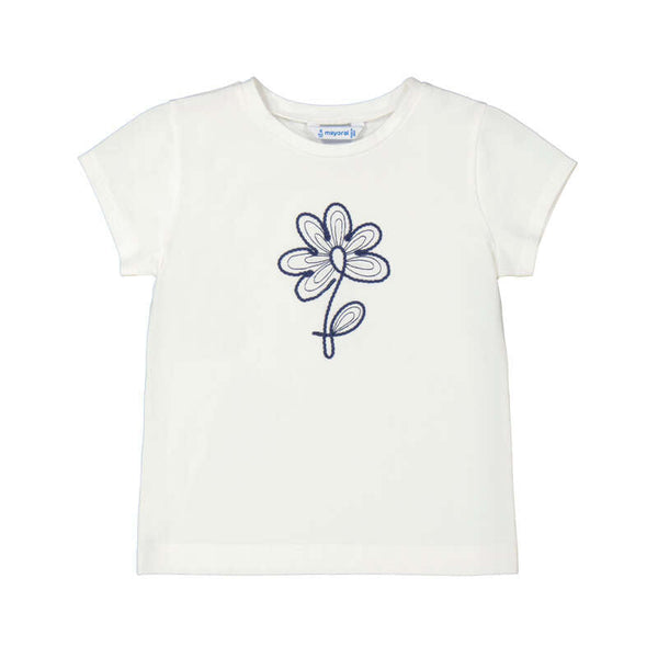 Meisjes Basic s/s t-shirt             van Mayoral in de kleur Natural    in maat 128.