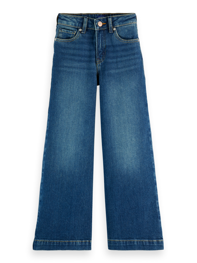 Meisjes THE WAVE WIDE LEG JEANS  van Scotch & Soda in de kleur CLASSIC BLUE in maat 176.