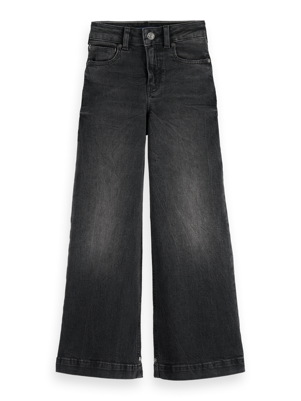 Meisjes THE WAVE WIDE LEG JEANS  van Scotch & Soda in de kleur BLACK NIGHT in maat 158.