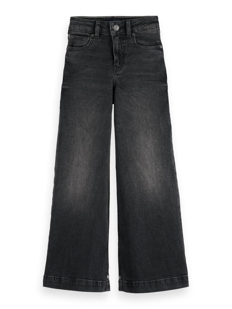 Meisjes THE WAVE WIDE LEG JEANS  van Scotch & Soda in de kleur BLACK NIGHT in maat 158.