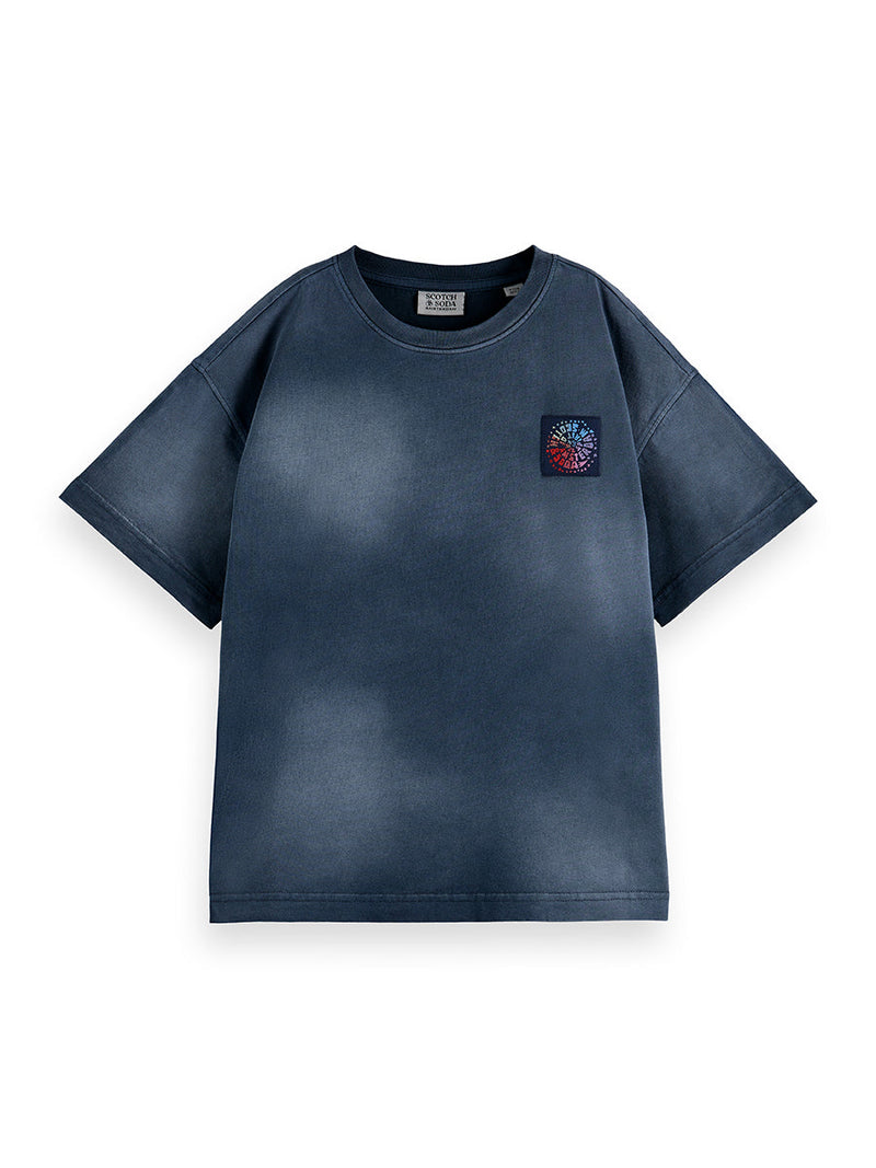 Jongens BACK ARTWORK LOOSEFIT TSHIRT van Scotch & Soda in de kleur CARBON in maat 176.