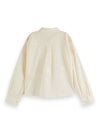 Meisjes FRINGE EMBROIDERED SHIRT van Scotch & Soda in de kleur EGGNOG in maat 176.