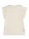 Meisjes FRONT ARTWORK RELAXEDFIT TSHIRT van Scotch & Soda in de kleur EGGNOG in maat 176.