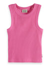 Meisjes RIBBED SLIMFIT TANK TOP van Scotch & Soda in de kleur CHATEAU ROSE in maat 176.