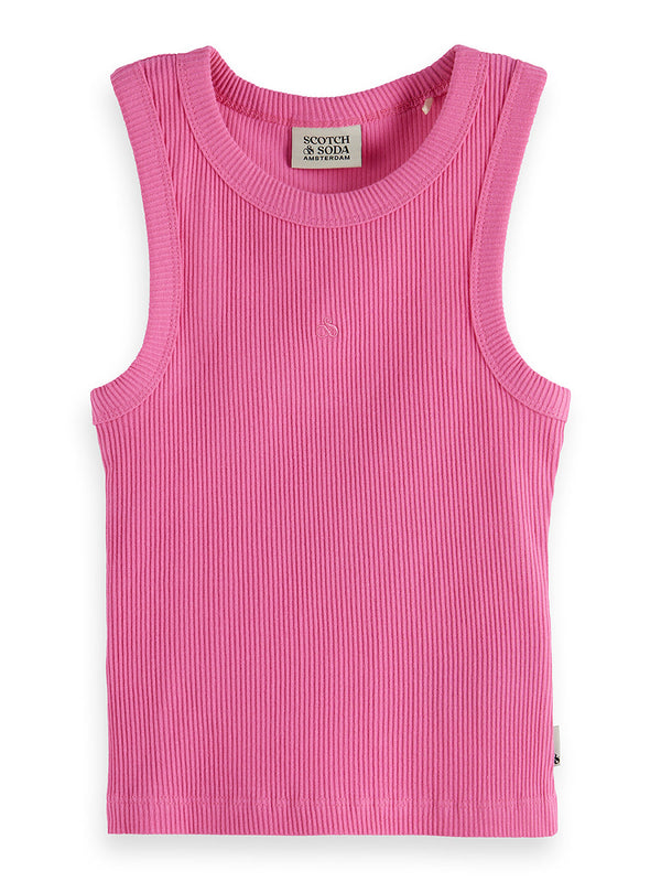 Meisjes RIBBED SLIMFIT TANK TOP van Scotch & Soda in de kleur CHATEAU ROSE in maat 176.