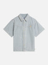 Meisjes SHORTSLEEVE DENIM SHIRT van Scotch & Soda in de kleur INDIGO STRIPE in maat 176.