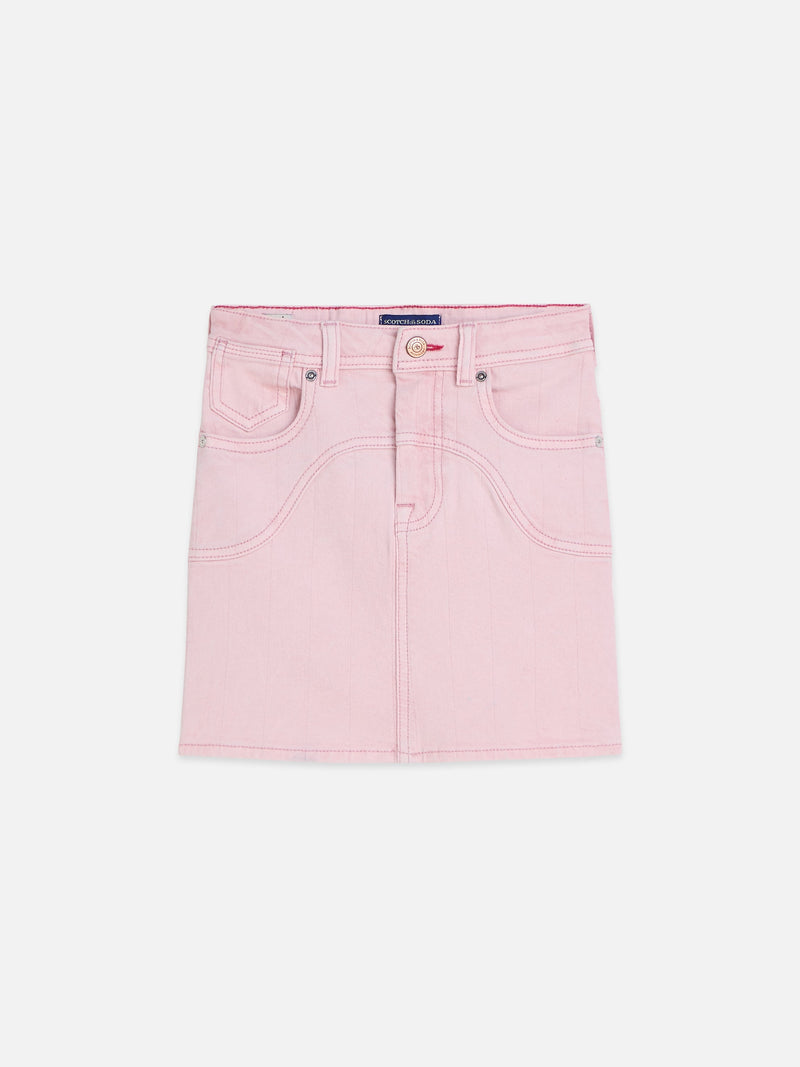 Meisjes DENIM MINI SKIRT van Scotch & Soda in de kleur LILAC SNOW in maat 176.