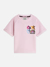 Meisjes FRONT AND BACK ARTWORK SHORTSLEEVE SWEATSHIRT van Scotch & Soda in de kleur LILAC SNOW in maat 176.