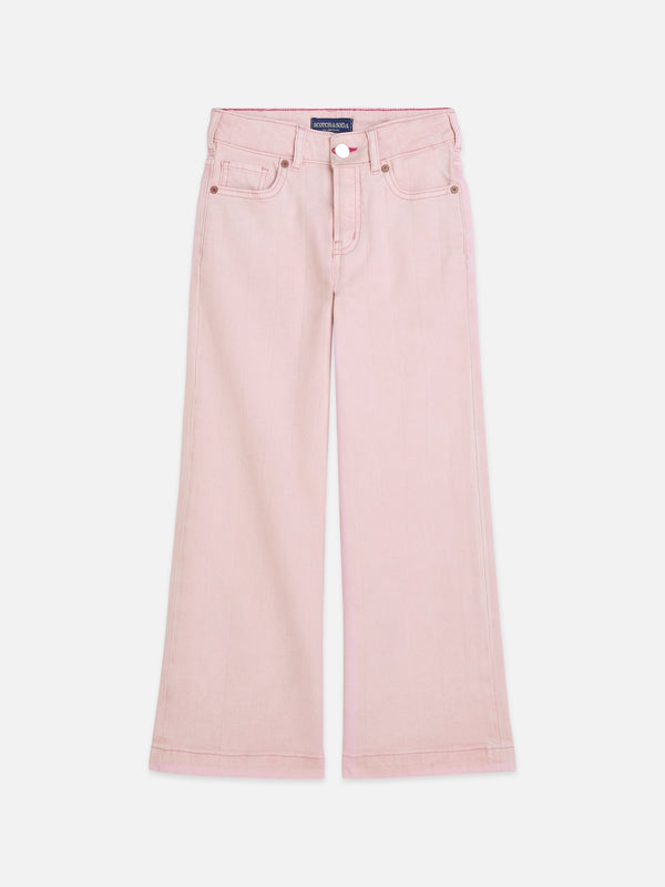 Meisjes THE WAVE WIDELEG JEANS van Scotch & Soda in de kleur LILAC SNOW in maat 176.