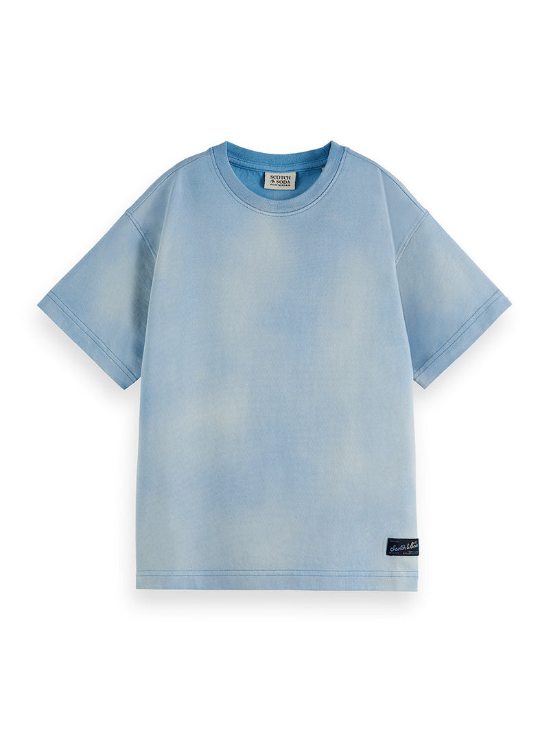 Jongens BACK ARTWORK RELAXEDFIT WASHED TSHIRT van Scotch & Soda in de kleur HERITAGE BLUE in maat 176.