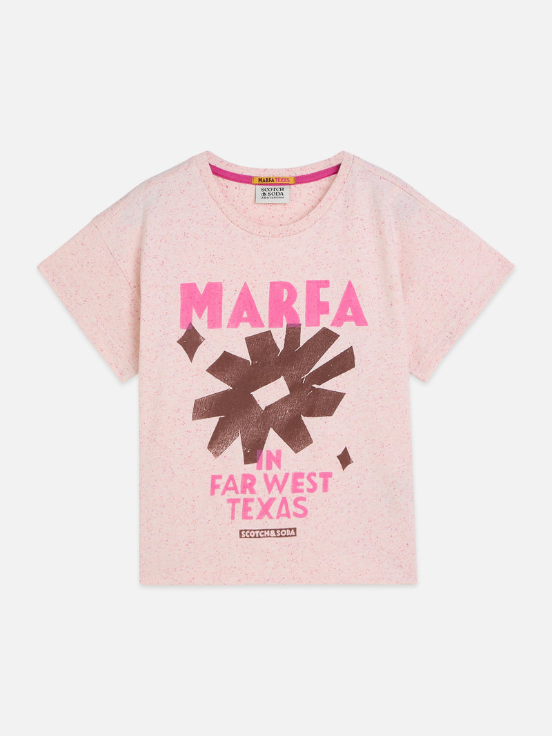 Meisjes FRONT ARTWORK NEPS LOOSEFIT TSHIRT van Scotch & Soda in de kleur EGGNOG in maat 176.