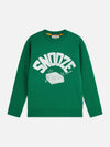 Jongens Front artwork washed relaxedfit sweatshirt van Scotch & Soda in de kleur GREEN JACKET in maat 176.