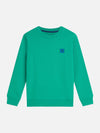 Jongens Logo badge regularfit sweatshirt van Scotch & Soda in de kleur SPECTRA GREEN in maat 176.